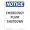 Signmission OSHA Notice, 5" Height, Emergency Plant Shutdown Sign, 5" X 3.5", Portrait OS-NS-D-35-V-11880 - alternate 1